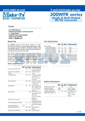 305S5WFR datasheet - Single & Dual Output DC/DC Converter