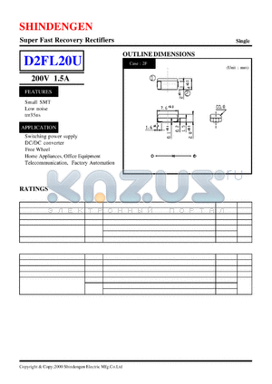 D2FL20 datasheet - Super Fast Recovery Rectifiers(200V 1.5A)