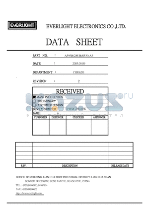 A593B-2SUR-S530-A3 datasheet - 4.8mm Round Type LED Lamps