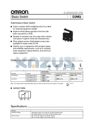 D2MQ-1-105 datasheet - Subminiature Basic Switch