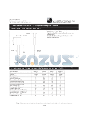 4306D17 datasheet - Solid State LED Lamps-Rectangular 2 x 5mm
