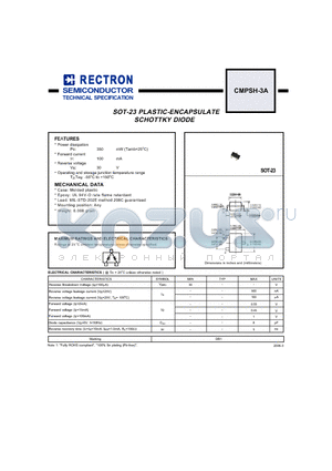 CMPSH-3A datasheet - SOT-23 PLASTIC-ENCAPSULATE SCHOTTKY DIODE