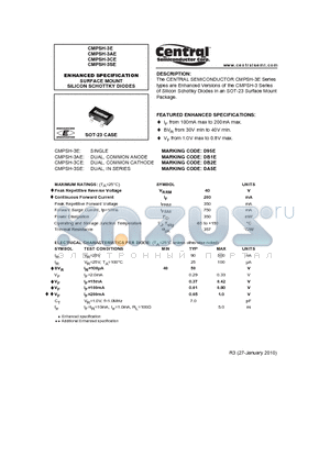 CMPSH-3SE datasheet - ENHANCED SPECIFICATION SURFACE MOUNT SILICON SCHOTTKY DIODES