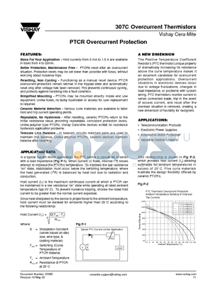 307C1128 datasheet - PTCR Overcurrent Protection