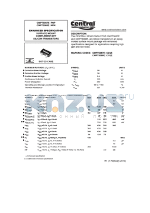 CMPT5087E datasheet - ENHANCED SPECIFICATION SURFACE MOUNT COMPLEMENTARY SILICON TRANSISTORS