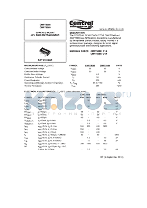 CMPT5089 datasheet - SURFACE MOUNT NPN SILICON TRANSISTOR