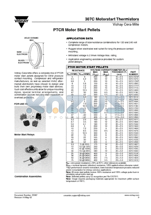 307C1487 datasheet - PTCR Motor Start Pellets