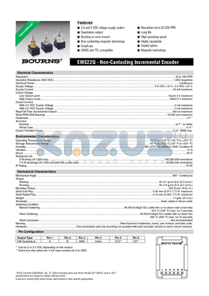 EMS22Q51-M20-MW4 datasheet - Non-Contacting Incremental Encoder