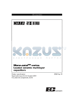 2252202211032 datasheet - MONO-AXIAL-TM SERIES LEADED CERAMIC MULTILAYER CAPACITORS