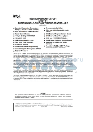 AP7C51BH datasheet - CHMOS SINGLE-CHIP 8-BIT MICROCONTROLLER