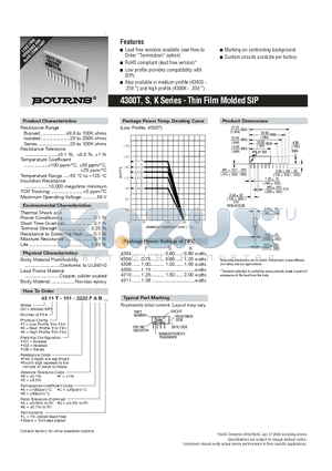 4311K-101-2222FBL datasheet - Thin Film Molded SIP