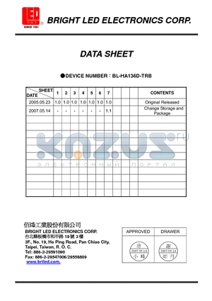 BL-HA136D-TRB datasheet - Amber Mono-color type 1.6x0.8x0.8mm(0603)standard package.