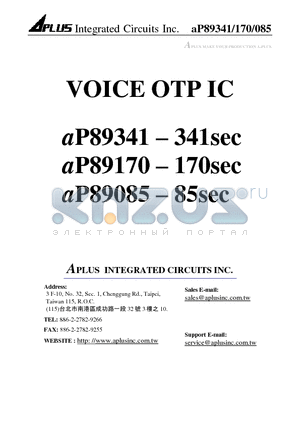 AP89341 datasheet - Standard CMOS process