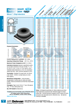 3094R-103KS datasheet - Micro i Chip Inductors