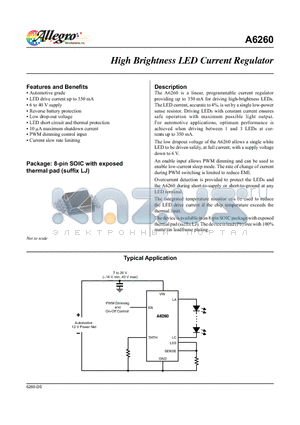 A6260KLJTR-T datasheet - High Brightness LED Current Regulator