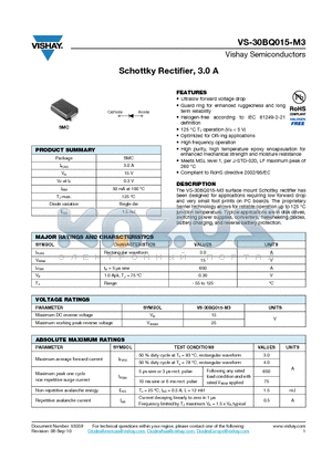 30BQ015-9AT datasheet - Schottky Rectifier, 3.0 A