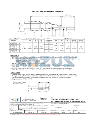 B-040-22-N datasheet - SPECIFICATION CONTROL DRAWING