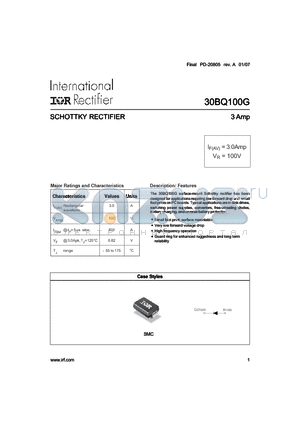 30BQ100G datasheet - SCHOTTKY RECTIFIER