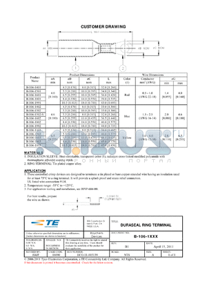 B-106-1403 datasheet - DURASEAL RING TERMINAL