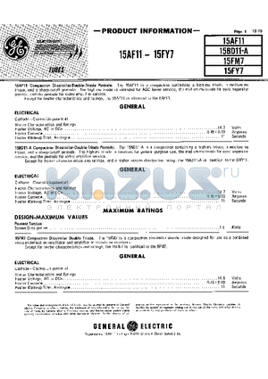 15AF11 datasheet - COMPACTRON DISSIMILAR-DOUBLE-TRIODE PENTODE