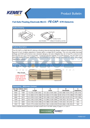 C0603S151K2RAC datasheet - Fail-Safe Floating Electrode MLCC / FE-CAP / X7R Dielectric
