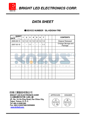 BL-HZ434A-TRB datasheet - White Mono-color type Suitable for all SMT assembly methods.