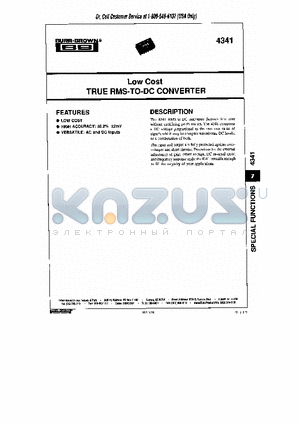 4341 datasheet - LOW COST TRUE RMS-TO-DC CONVERTER