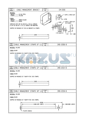 CMS-2208-B datasheet - CABLE MANAGEMENT BRACKET, STRAPS