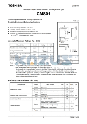CMS01 datasheet - Switching Mode Power Supply Applications