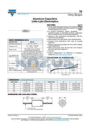30D206G006BA2 datasheet - Aluminum Capacitors Little-Lytic Electrolytics