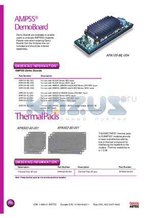 APA105-ML-002 datasheet - Demo Boards are available to enable users to evaluate AMPSS^ modules.