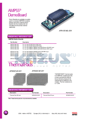 APA105-ML-004 datasheet - Demo Boards are available to enable users to evaluate AMPSS^ modules.