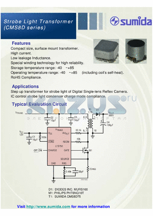 CMS8D75 datasheet - Strobe Light Transformer