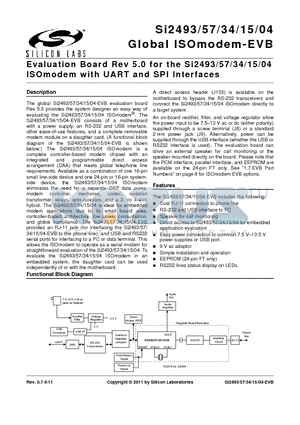 C0603X7R100-104M datasheet - Evaluation Board Rev 5.0 for the Si2493/57/34/15/04