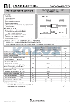 30DF2 datasheet - FAST RECOVERY RECTIFIERS