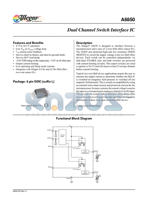 A6850 datasheet - Dual Channel Switch Interface IC