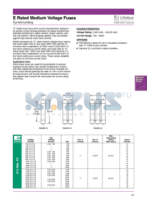 15GSE-65E datasheet - E Rated Medium Voltage Fuses