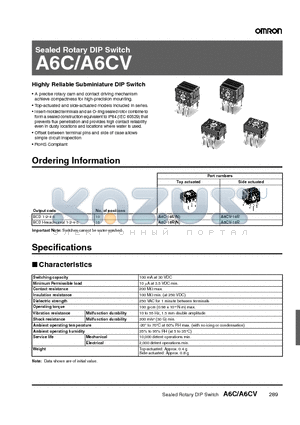 A6C-10R datasheet - Sealed Rotary DIP Switch