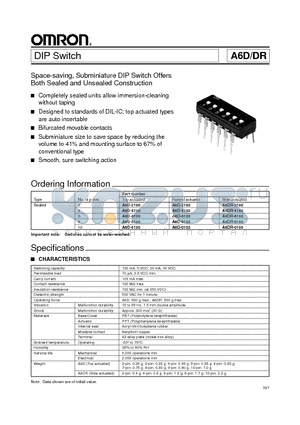 A6D-2103 datasheet - DIP Switch