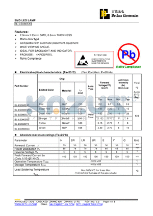 BL-LS0805EC datasheet - SMD LED LAMP