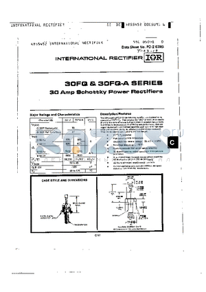 30FQ040 datasheet - 30Amp Schottky Power Rectifiers