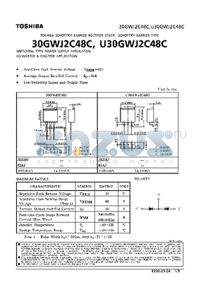 30GWJ2C48C datasheet - SCHOTTKY BARRIER TYPE (SWITCHING TYPE POWER SUPPLY CONVERTER & CHOPPER APPLICATIONS)