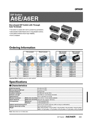 A6E-2101 datasheet - DIP Switch