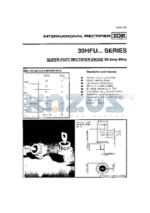 30HFUR-600 datasheet - SUPER FAST RECTIFIER DIODE 30 Amp 60ns