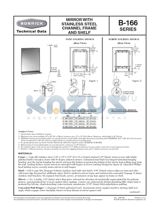 B-1661824 datasheet - MIRROR WITH STAINLESS STEEL CHANNEL FRAME AND SHELF