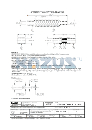 B-202-81 datasheet - COAXIAL CABLE SPLICE KIT