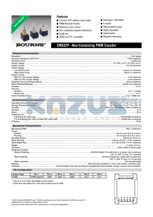EMS22R50-D28-WW6 datasheet - Non-Contacting PWM Encoder