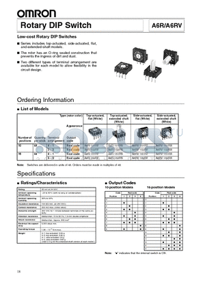 A6R-101RS datasheet - Low-cost Rotary DIP Switches
