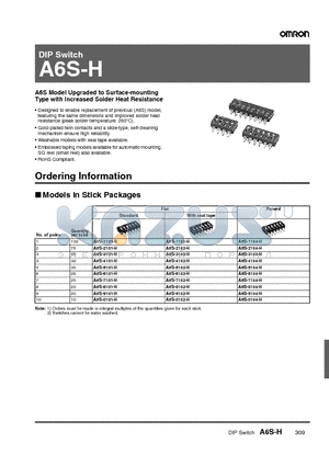 A6S-2102-H datasheet - DIP Switch