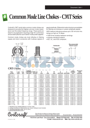 CMT1-4.0-2L datasheet - Common Mode Line Chokes